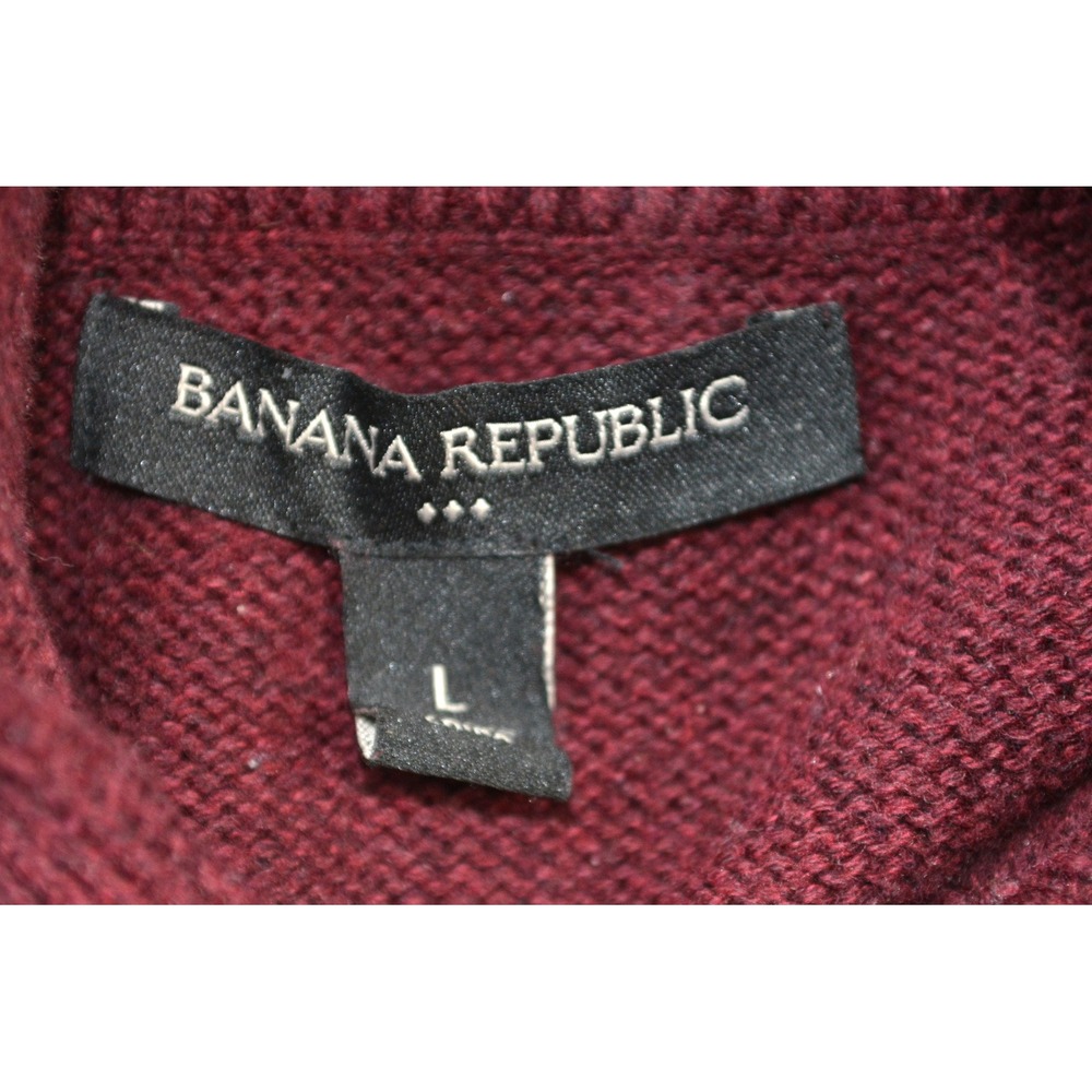 Banana Republic Mens Burgundy Mock Neck Button Pocket Sweater Size L - Picture 4 of 8